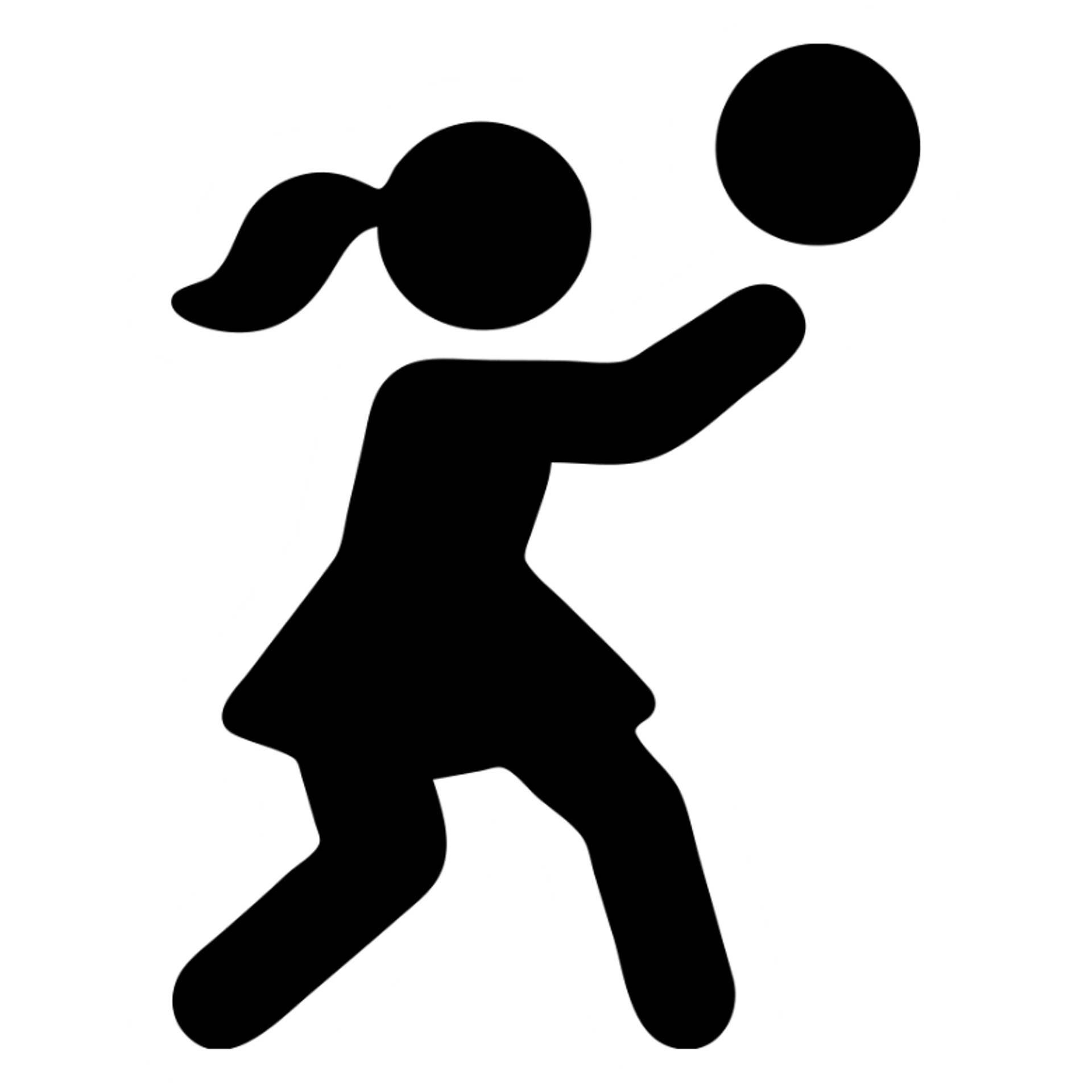 girl playing volleyball, minimal flat icon style sticker