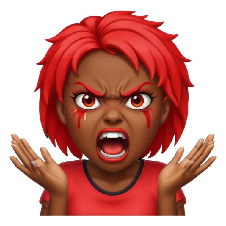 redtsion angry black girl ragebait red face sticker
