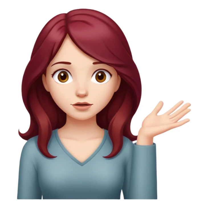 Beautiful long burgundy haired girl, shrugging shoulders sticker