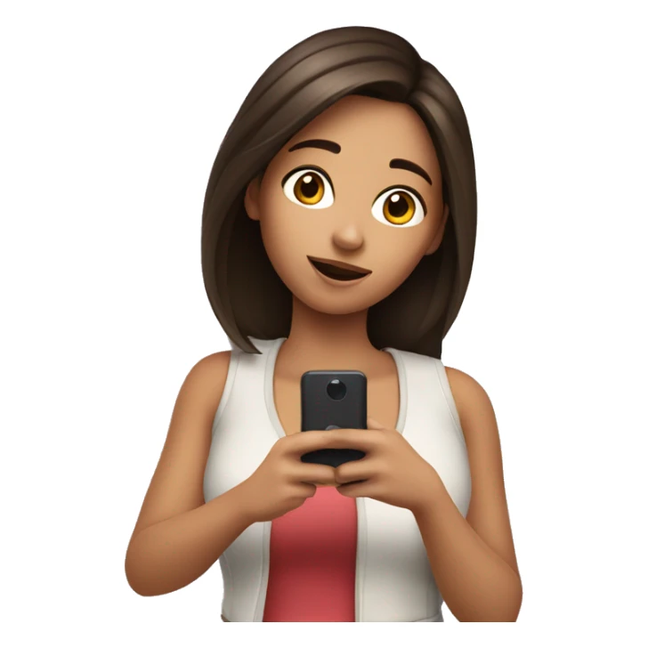 Brunette Girl taking selfie with her phone sticker