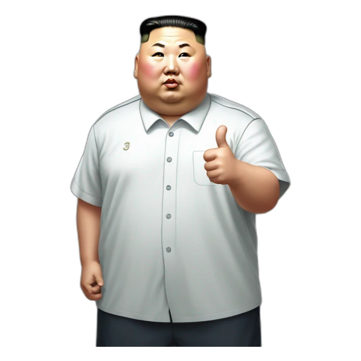 super fat Kim jong un Adidas shirt and thumbs up sticker