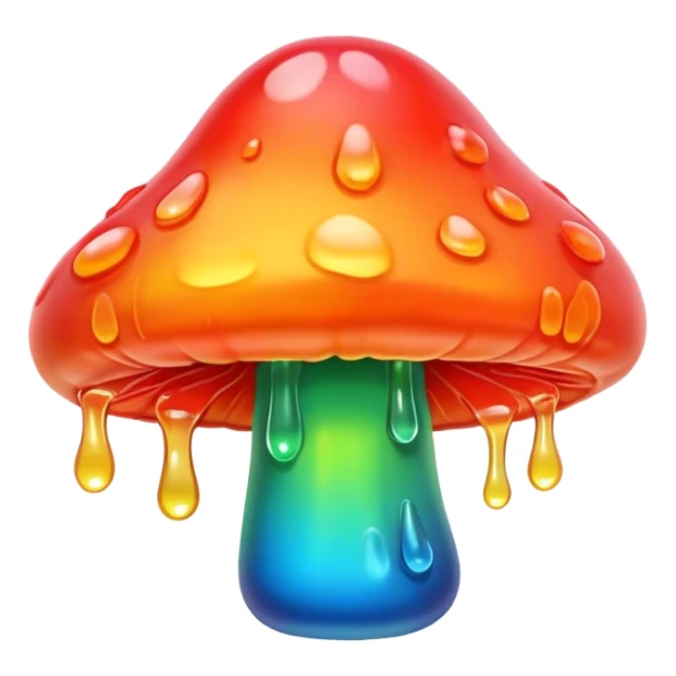 gummy neon melting mushroom  sticker