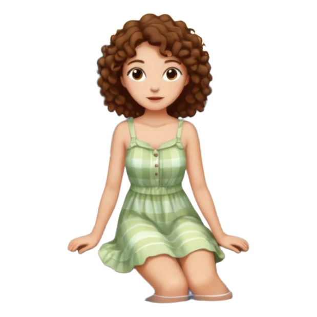 Sexy brown eyes, brown curly hair, white ethnicity half syren resting at shore of a lake in the forest sticker