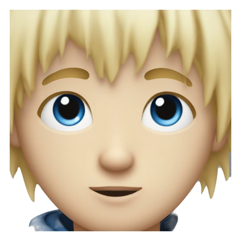messy fringe boy with blue eyes and blonde hair sticker