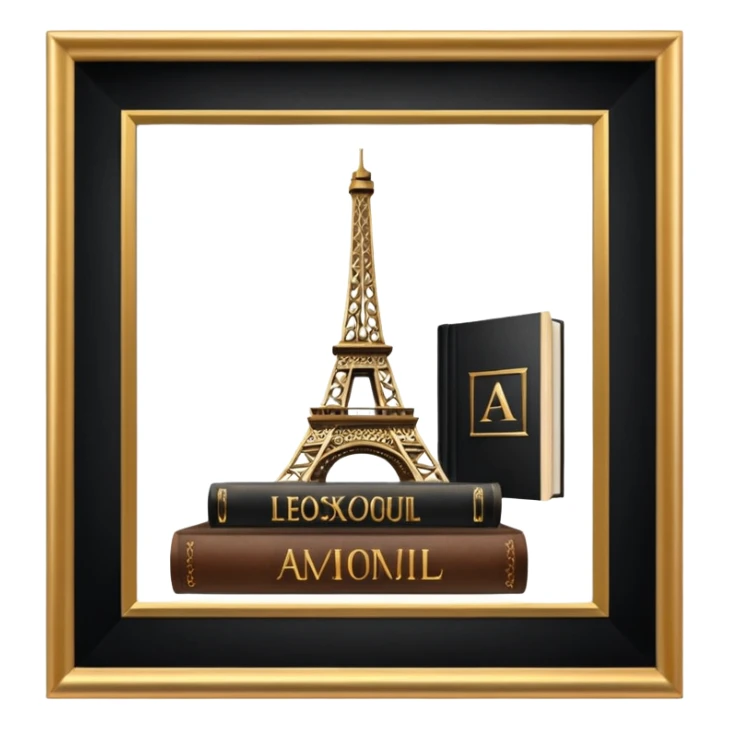 Eiffel Tower with a book next to it sticker