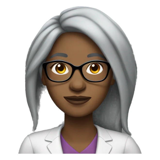 African American woman with glasses and long grey hair sticker
