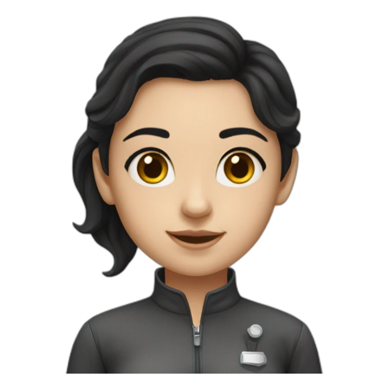 A beautiful black-haired Solvak girl who studies anatomy sticker