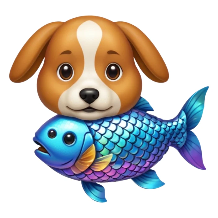 un chien avec des écailles de poisson sticker