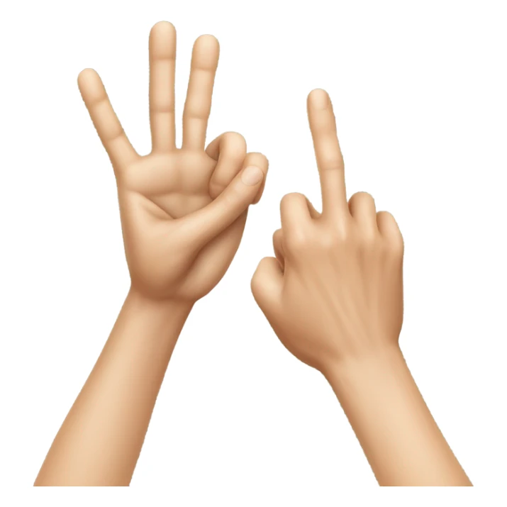 skin hand making a letter K with the middle, pointer and thumb fingers sticker