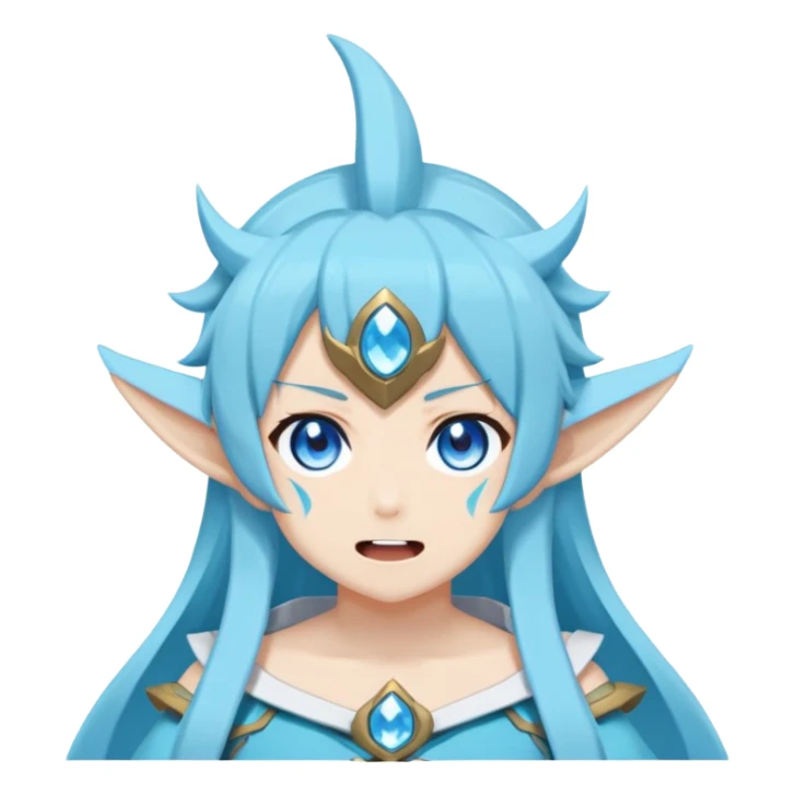 Paimon from Genshin Impact, Aqua's scream emote from KONOSUBA sticker