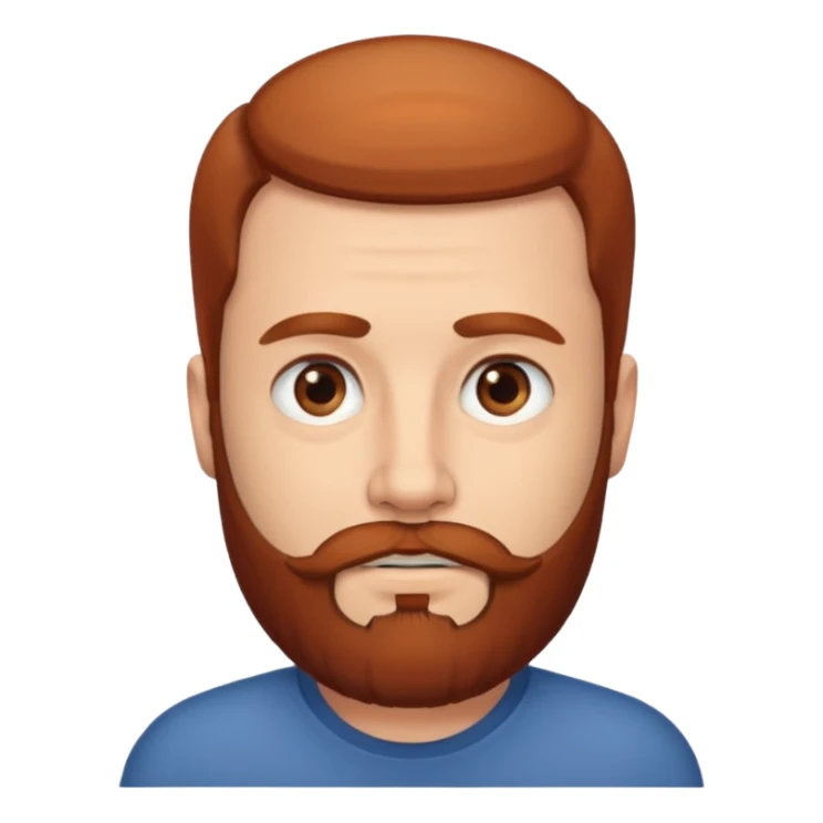 semi balding man with beard. brown eyes and brown/red beard sticker