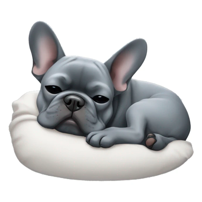 sleeping-blueish grey - french-bulldog sticker