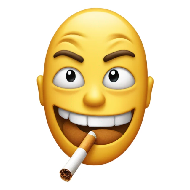 Red eyed emoji smoking  sticker