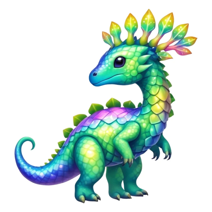 Shiny Exotic Cute Nebulae Sparkly Meganium-Aurorus-Amaura-Hybrid-Creature with pattern-markings sticker