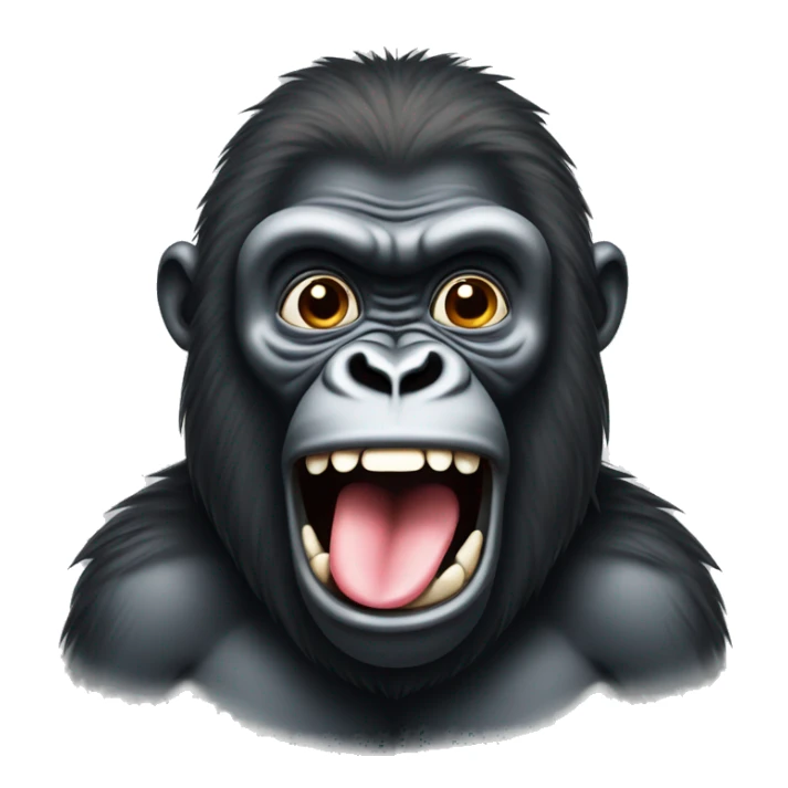 Drooling gorilla with tongue out  sticker