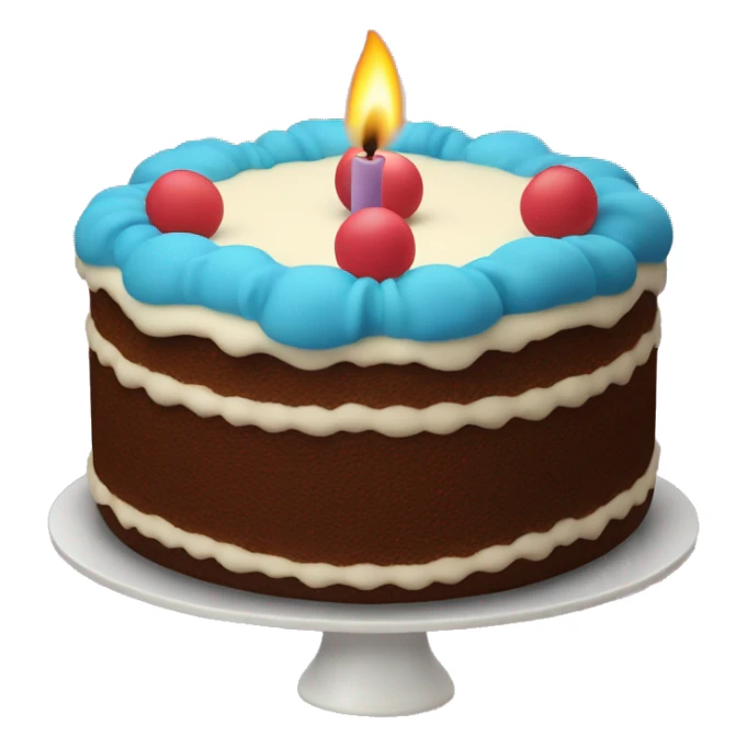 Cake in the Lambet style with one candle on the top sticker