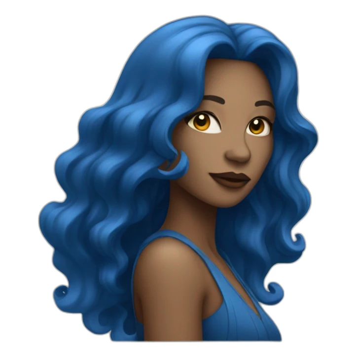 jazz singer with blue long hair, woman, 43 years old sticker
