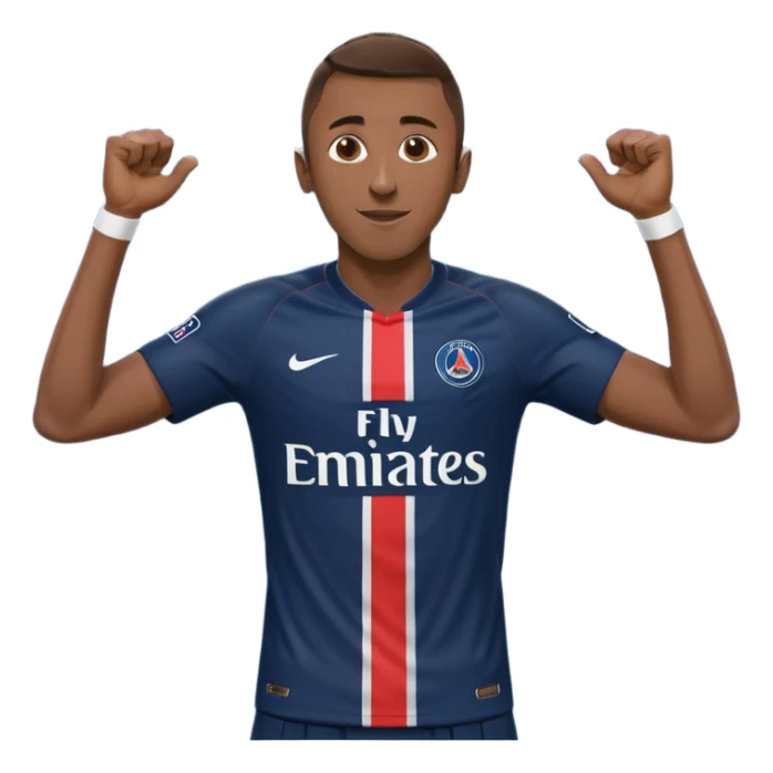 Matuidi doing his signature arms-out celebration in PSG kit sticker