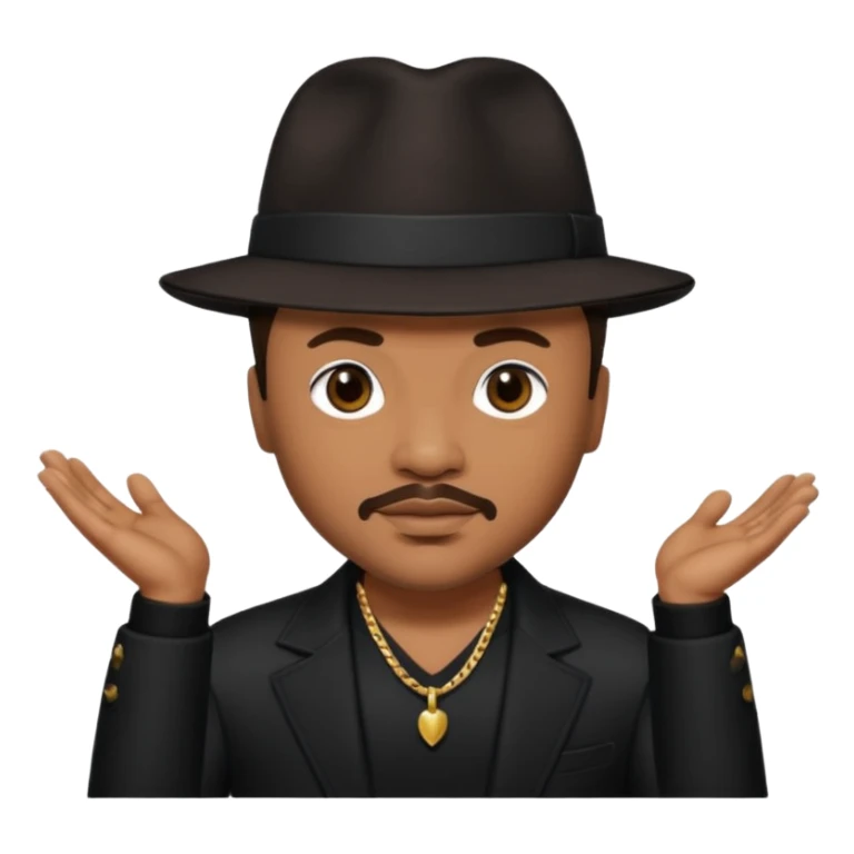 Howard Hewett with dark brown hair, black outfit sticker