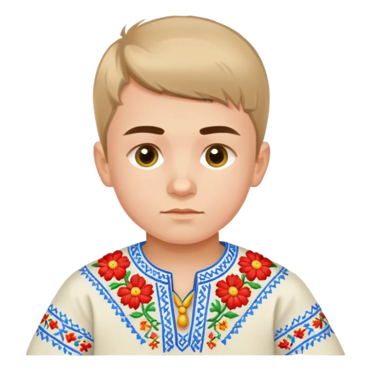 Ukrainian boy in traditional embroidered vyshyvanka shirt sticker