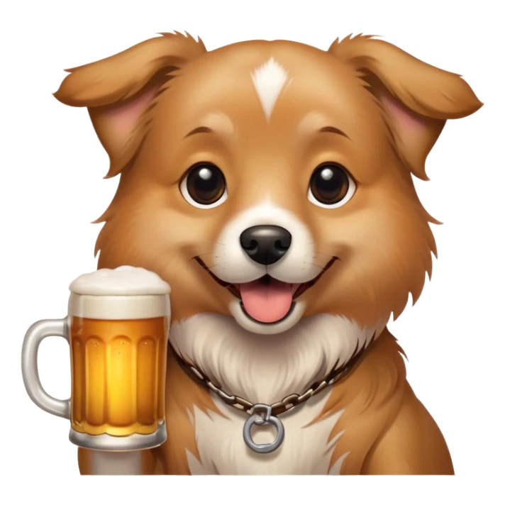 Hund med øl i hånden sticker