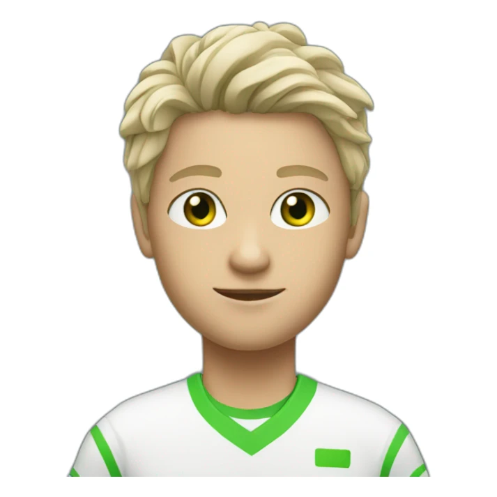 white tennis player with green eyes sticker