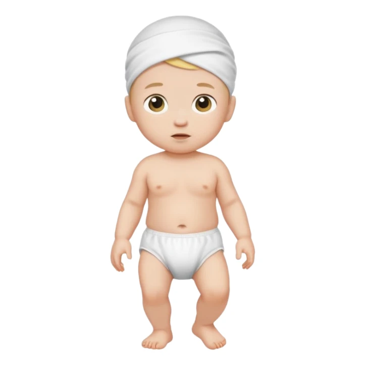 baby with a white diaper walking forward sticker