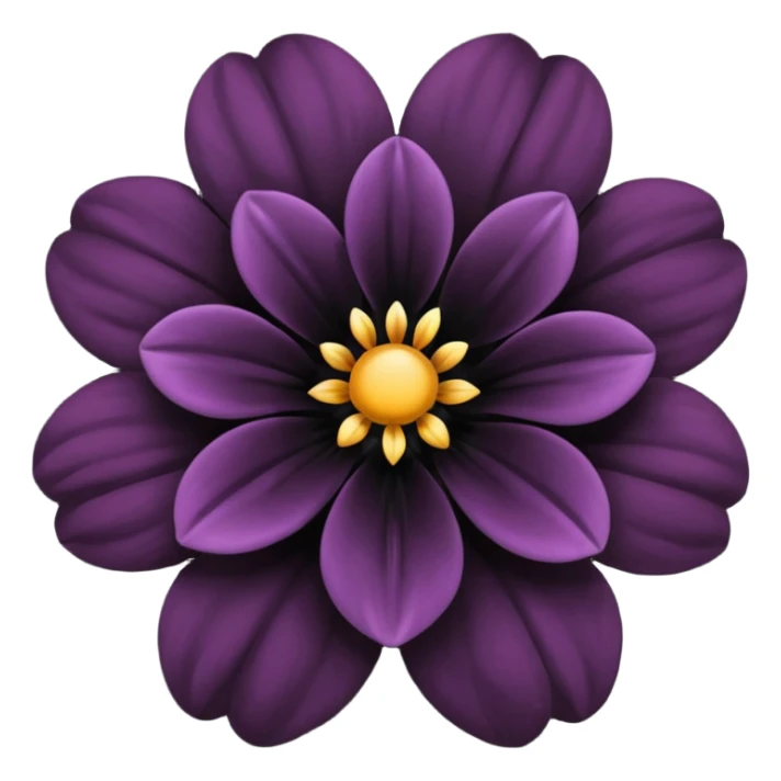 emoji of black flower sticker