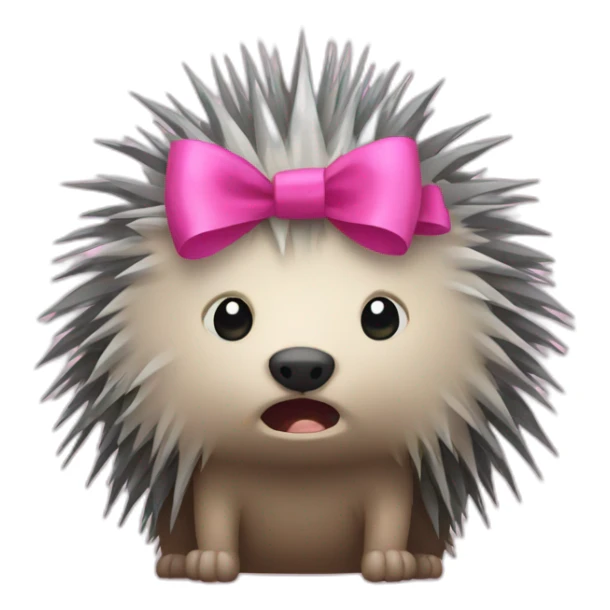 Angry porcupine with a pink bow sticker