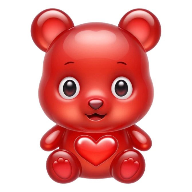 jelly bear with large heart-shaped eyes kawaii sticker