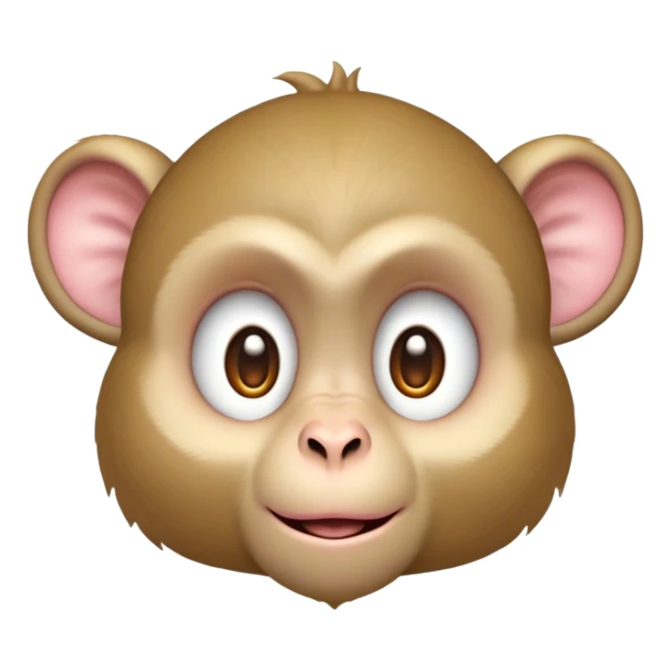 Cinematic Cute Macaque Portrait Emoji, Head tilted playfully and inquisitively, with a charmingly mischievous face accented by soft, fuzzy fur and round, sparkling eyes filled with curiosity, Simplified yet irresistibly adorable features, highly detailed, glowing with a warm, friendly glow, high shine, affectionate and lively, stylized with a touch of primate whimsy, bright and endearing, soft glowing outline, capturing the essence of a playful macaque that seems as if it could jump out of the screen into your arms! sticker