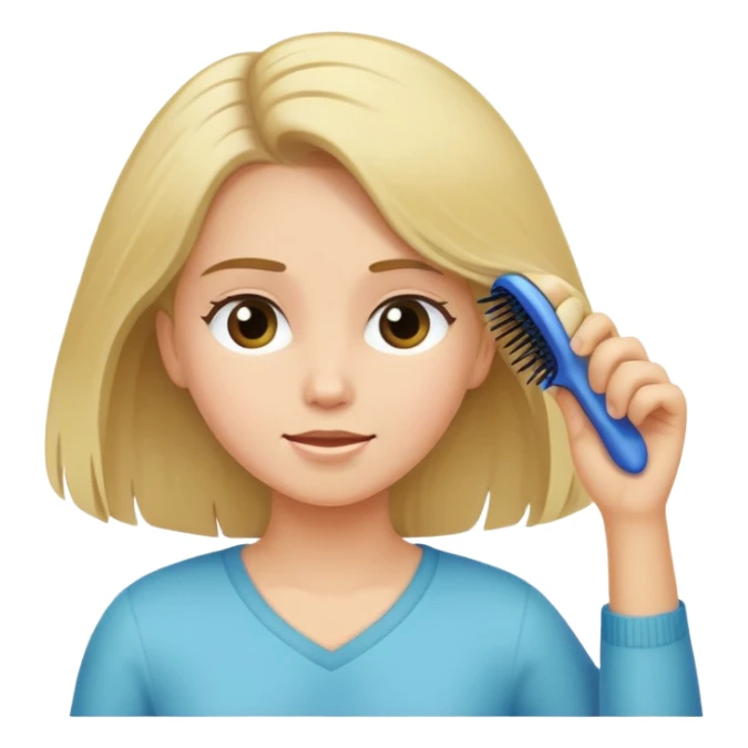 Girl brushing her hair sticker