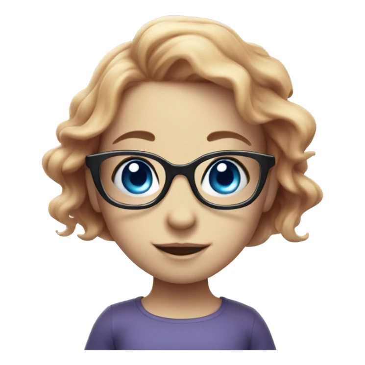 little cute mermaid with blue eyes and spectacles sticker