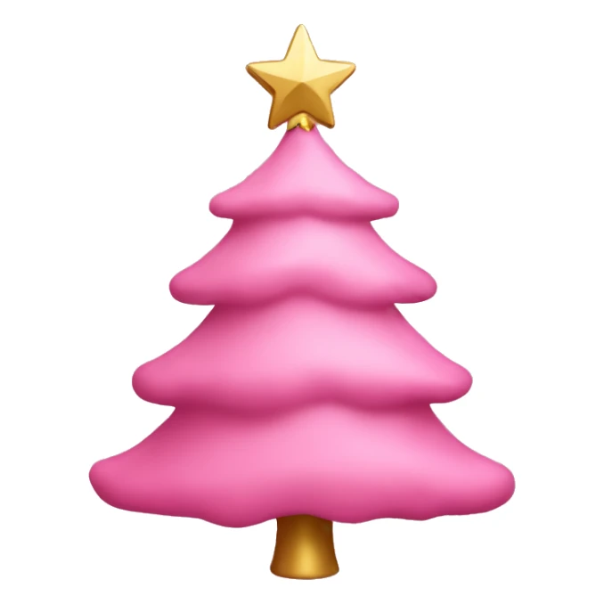 pink christmas tree with a gold star on too sticker