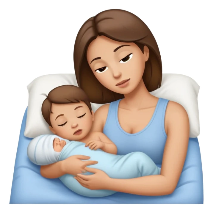 Light brunette fit mom forcing baby boy to go to sleep sticker