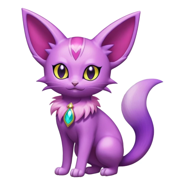 Shiny Delcatty-Skitty-Purrloin-Espeon-Hybrid (Full body) sticker