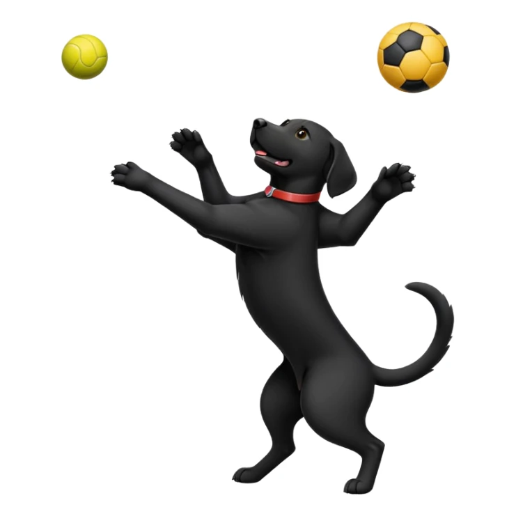 Black lab catching ball in the air  sticker