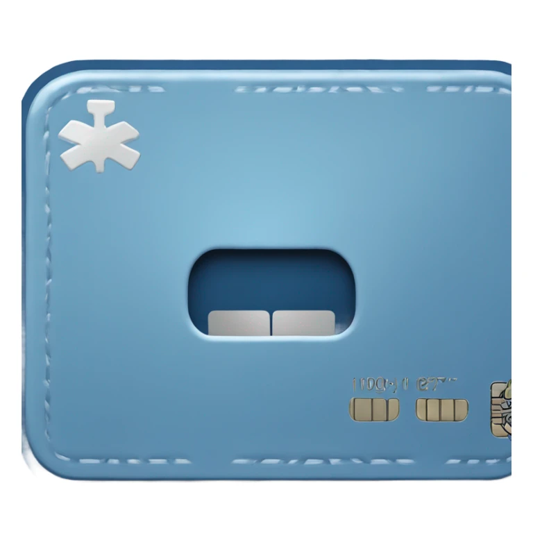 back of a blue credit card with a diaganol slash going through it sticker