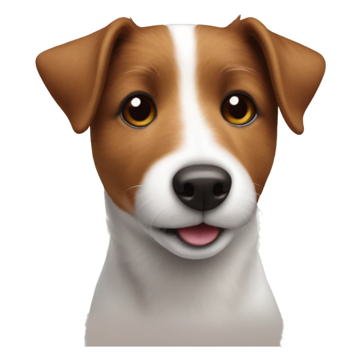 fluffy brown face white mouth Jack Russell sticker