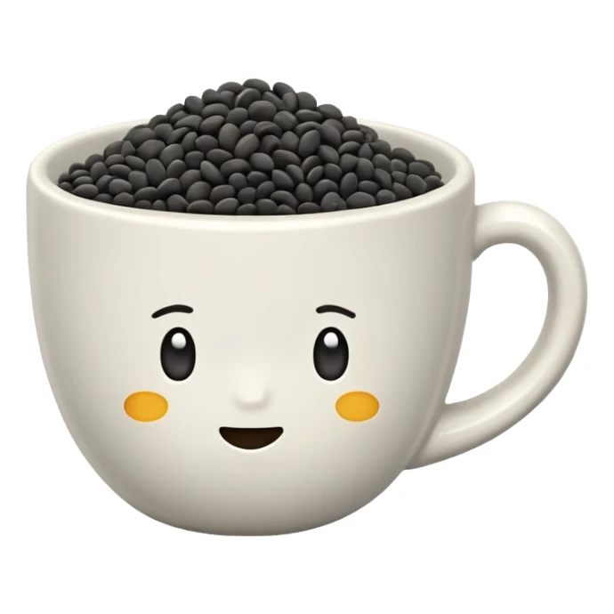 cup of black sesame seeds sticker