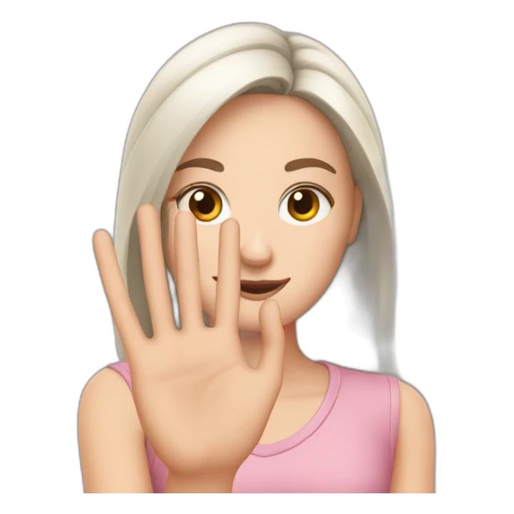 white girl showing three fingers on one hand sticker