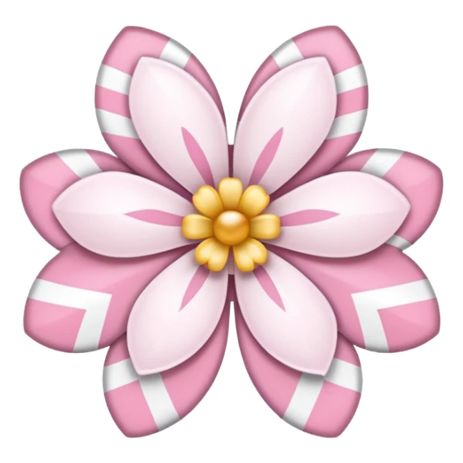 white sakura flower with a bow and chevron pattern petals sticker