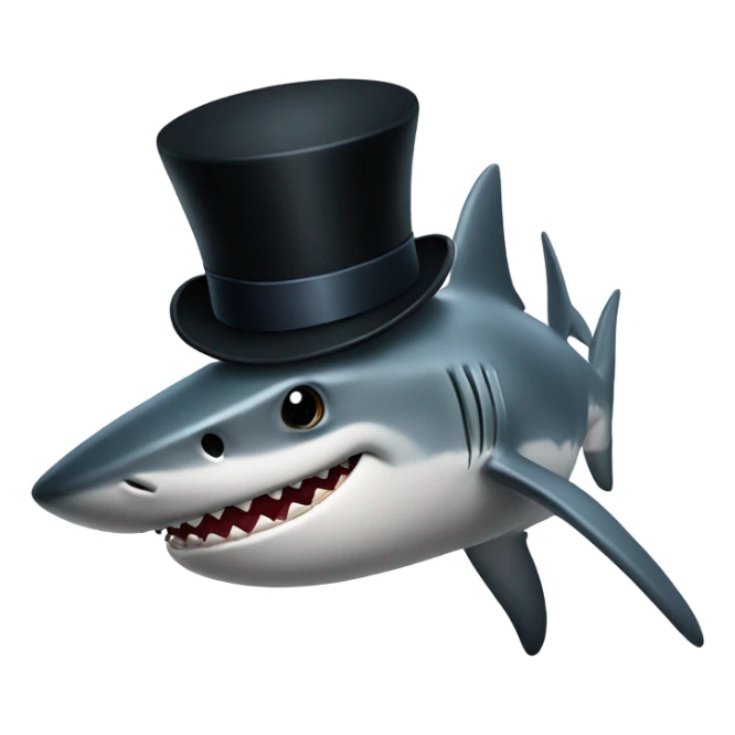 Shark with a top hat sticker