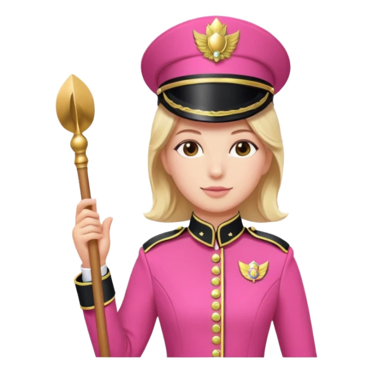 Parade Marchers, drum major, pink uniform female sticker