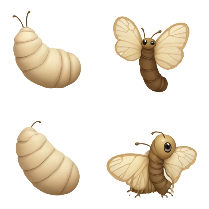 A caterpillar turning into a cocoon that turns into a butterfly- beige  sticker