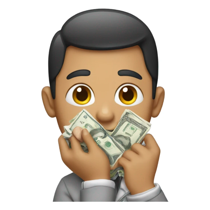 Person with money on their hands sticker