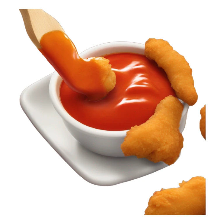 raising cane's chicken finger dipped into spicy sauce sticker