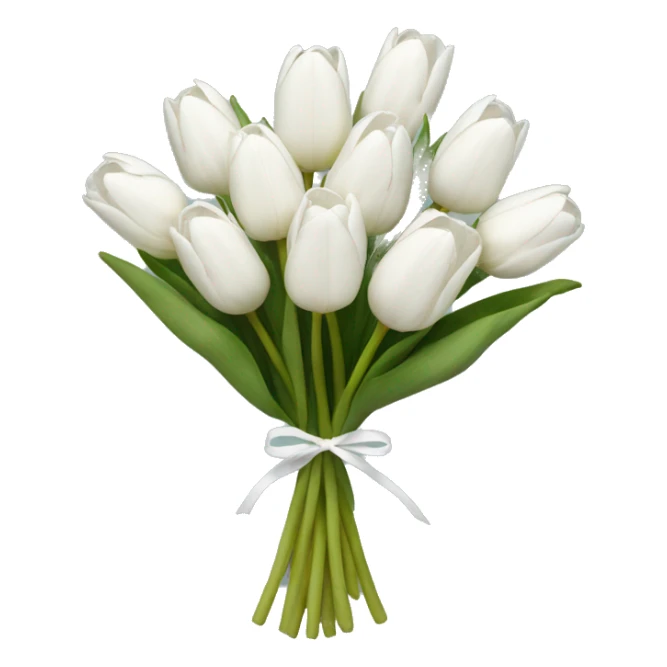 White tulip bouquet  sticker