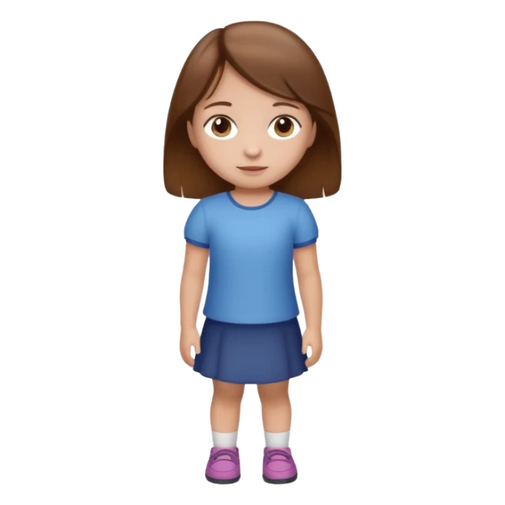 A little girl with brown hair standing  sticker