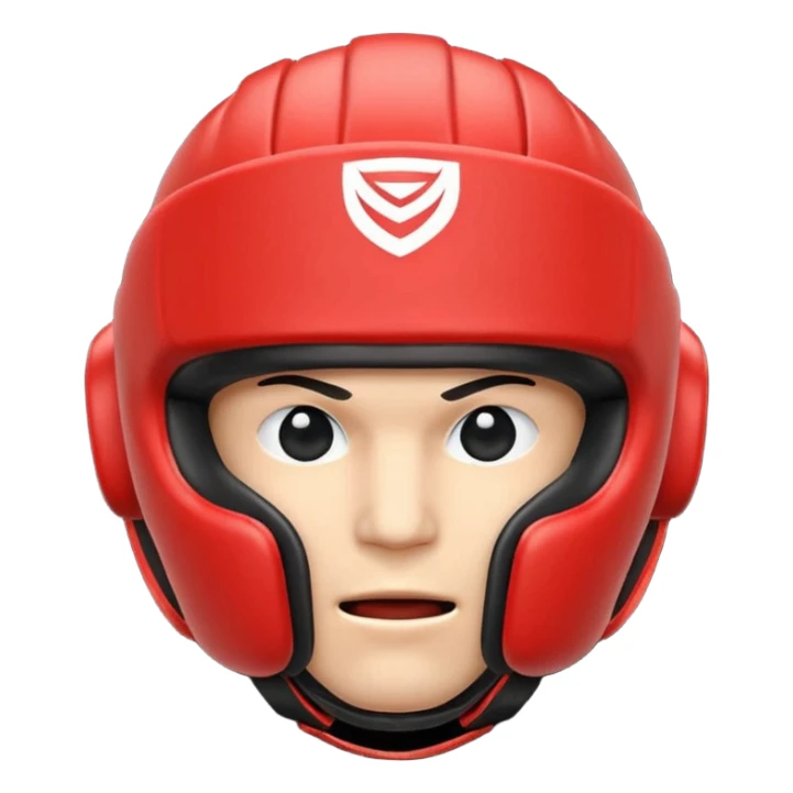 MMA headgear object icon, protective sparring helmet, padded texture, 3D cartoon, mobile game icon style, centered, clean background, no text, no watermark
 sticker